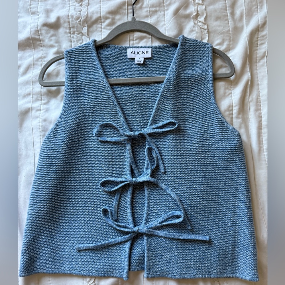 ALIGNE for Anthropologie Light Blue Knit Top